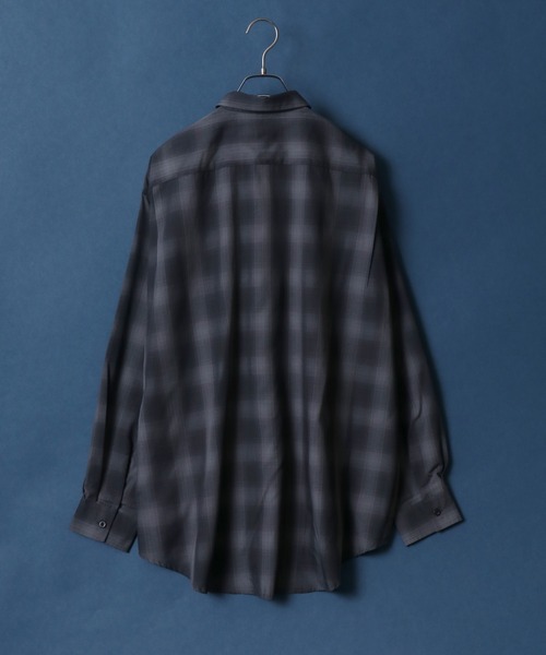 ANPAS（アンパス）の「TR Oversize Balloon Sleeve Ombre Check Shirt/TR オーバーサイズ バルーンスリーブ オンブレチェックシャツ（シャツ/ブラウス・メンズ・ブラック/ブラウン/レッド/ブルー・M/L/LL）」の6枚目の写真