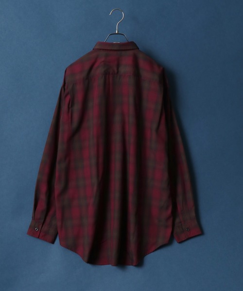 ANPAS（アンパス）の「TR Oversize Balloon Sleeve Ombre Check Shirt/TR オーバーサイズ バルーンスリーブ オンブレチェックシャツ（シャツ/ブラウス・メンズ・ブラック/ブラウン/レッド/ブルー・M/L/LL）」の10枚目の写真