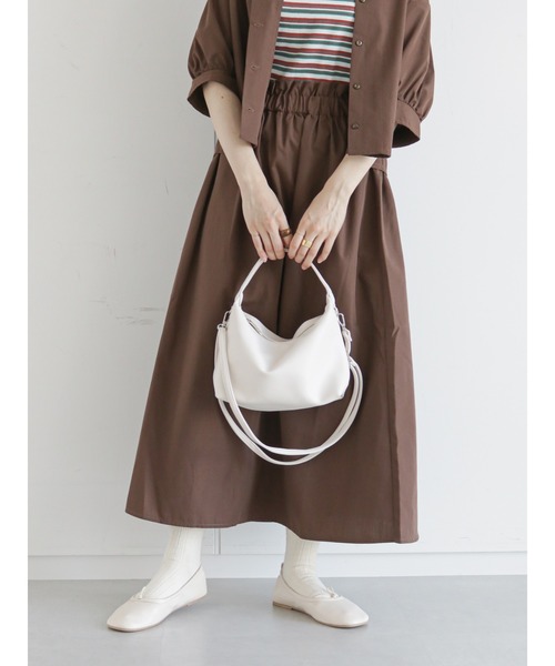 ehka sopo（エヘカソポ）の「タックスカート（セットアップ可）（スカート・レディース・ブラウン/グリーン/ブラック・ﾌﾘ-）」の5枚目の写真