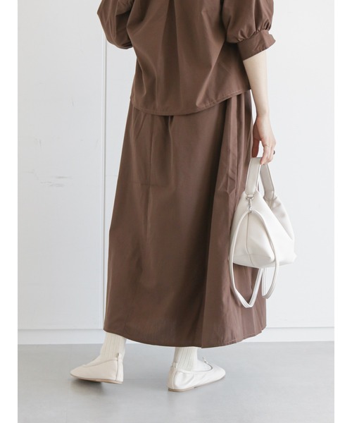 ehka sopo（エヘカソポ）の「タックスカート（セットアップ可）（スカート・レディース・ブラウン/グリーン/ブラック・ﾌﾘ-）」の9枚目の写真