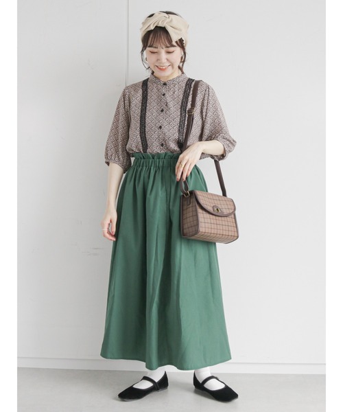 ehka sopo（エヘカソポ）の「タックスカート（セットアップ可）（スカート・レディース・ブラウン/グリーン/ブラック・ﾌﾘ-）」の6枚目の写真