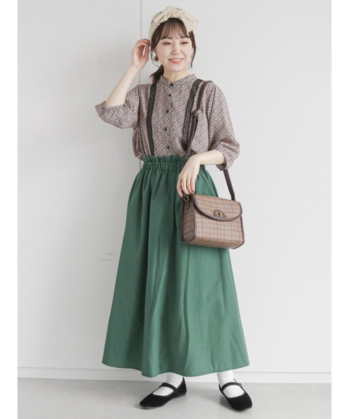 ehka sopo（エヘカソポ）の「タックスカート（セットアップ可）（スカート・レディース・ブラウン/グリーン/ブラック・ﾌﾘ-）」の10枚目の写真