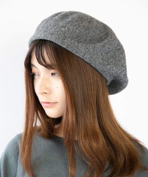 14+（イチヨンプラス）の「国産ウール混ストレッチベレー帽（ハンチング/ベレー帽・レディース・ブラック/ブラウン/グリーン/ワインレッド/グレー/ネイビー/マスタード・FREE）」の3枚目の写真
