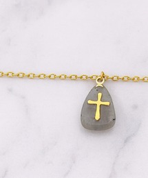 【 NOLITA / ノリータ 】クロスモチーフ メダイ 天然石 ペンダント ネックレス アジャスター式 十字架