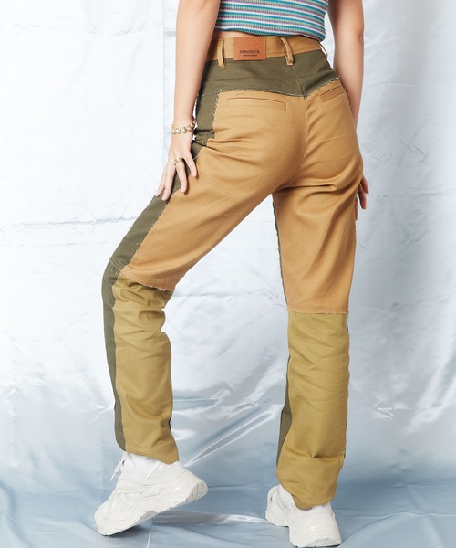 atmos pink（アトモスピンク）の「atmos pink 断ち切り配色パンツ（その他パンツ・レディース・カーキ/インディゴブルー・S/M）」の15枚目の写真