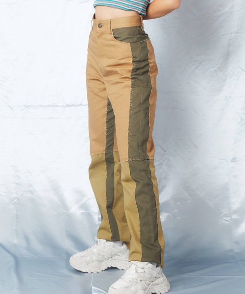 atmos pink（アトモスピンク）の「atmos pink 断ち切り配色パンツ（その他パンツ・レディース・カーキ/インディゴブルー・S/M）」の11枚目の写真