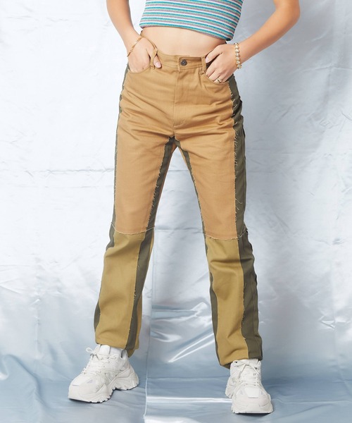 atmos pink（アトモスピンク）の「atmos pink 断ち切り配色パンツ（その他パンツ・レディース・カーキ/インディゴブルー・S/M）」の18枚目の写真