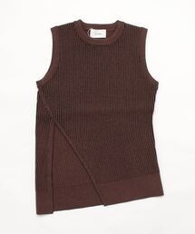 CLANE | CLANE SLANT CUT NO SLEEVE KNIT TOPS(ベスト)