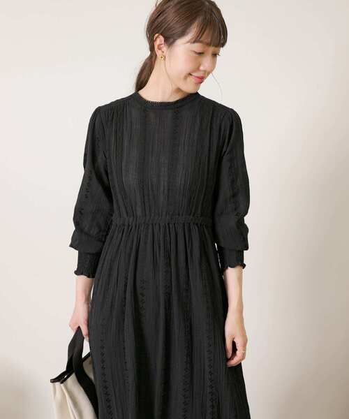 URBAN RESEARCH Sonny Label(アーバンリサーチサニーレーベル)の「レースカラー楊柳ギャザーワンピース(ワンピース・レディース・グリーン/ピンク/ブラック・FREE)」の13枚目の写真