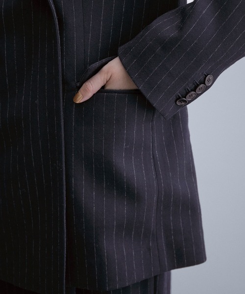 セール】【セットアップ対応】ピンストライプオーバージャケット