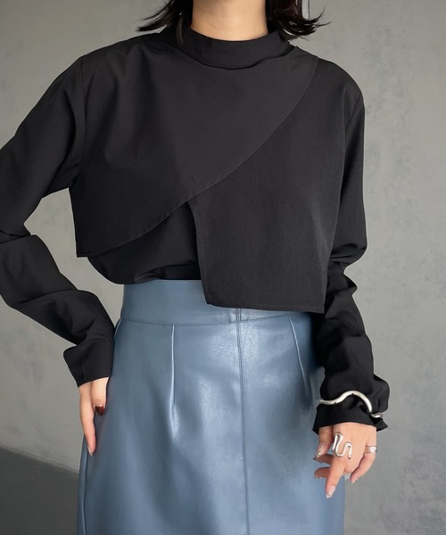 &g'aime（アンジェム）の「【&g’aime】レイヤードブラウス（シャツ/ブラウス・レディース・ブラック/モカ/カーキ・FREE）」の2枚目の写真