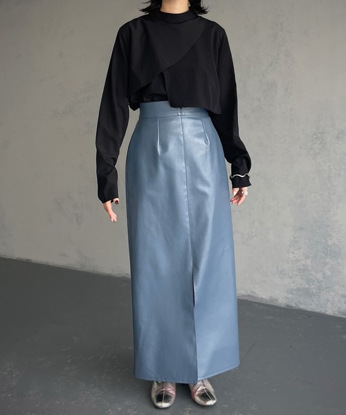 &g'aime（アンジェム）の「【&g’aime】レイヤードブラウス（シャツ/ブラウス・レディース・ブラック/モカ/カーキ・FREE）」の12枚目の写真