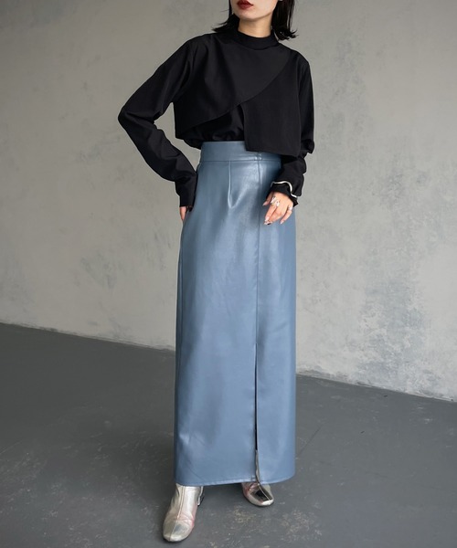 &g'aime（アンジェム）の「【&g’aime】レイヤードブラウス（シャツ/ブラウス・レディース・ブラック/モカ/カーキ・FREE）」の11枚目の写真