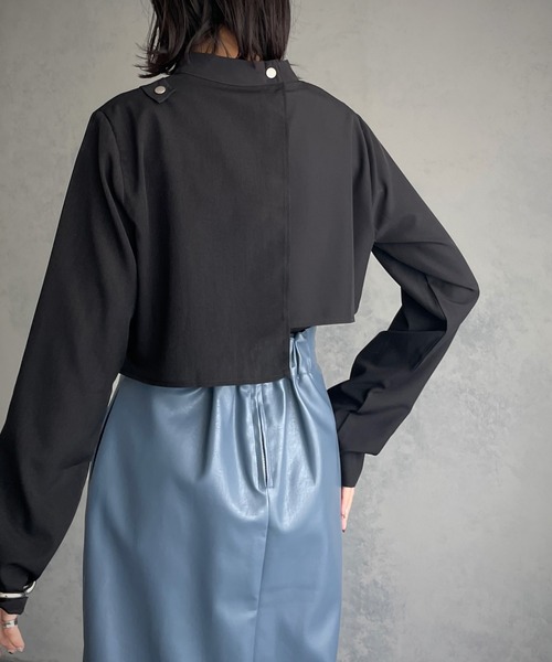 &g'aime（アンジェム）の「【&g’aime】レイヤードブラウス（シャツ/ブラウス・レディース・ブラック/モカ/カーキ・FREE）」の8枚目の写真