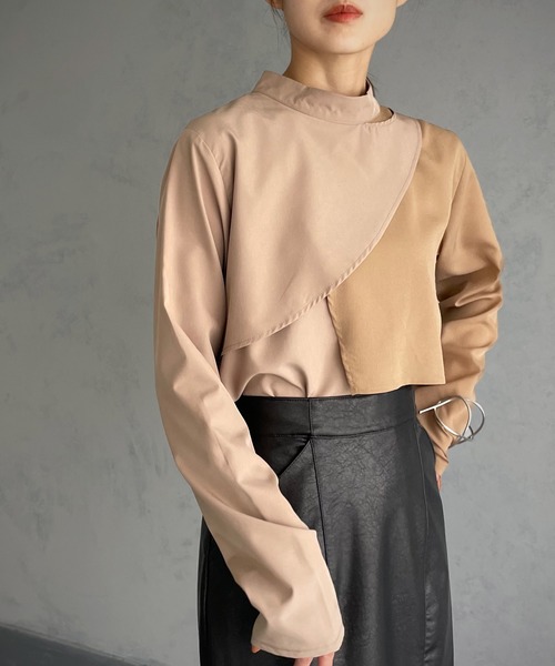 &g'aime（アンジェム）の「【&g’aime】レイヤードブラウス（シャツ/ブラウス・レディース・ブラック/モカ/カーキ・FREE）」の13枚目の写真