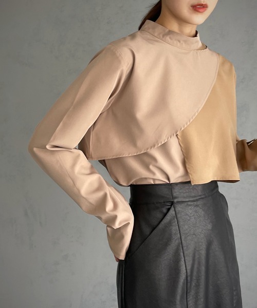 &g'aime（アンジェム）の「【&g’aime】レイヤードブラウス（シャツ/ブラウス・レディース・ブラック/モカ/カーキ・FREE）」の18枚目の写真