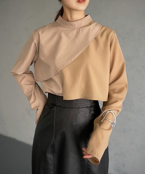 &g'aime（アンジェム）の「【&g’aime】レイヤードブラウス（シャツ/ブラウス・レディース・ブラック/モカ/カーキ・FREE）」の14枚目の写真