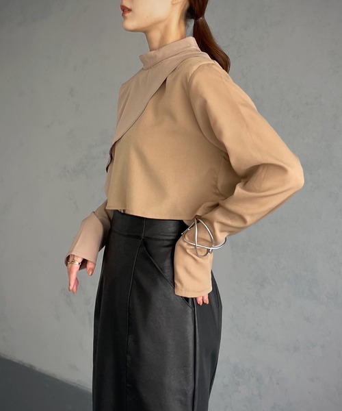 &g'aime（アンジェム）の「【&g’aime】レイヤードブラウス（シャツ/ブラウス・レディース・ブラック/モカ/カーキ・FREE）」の16枚目の写真