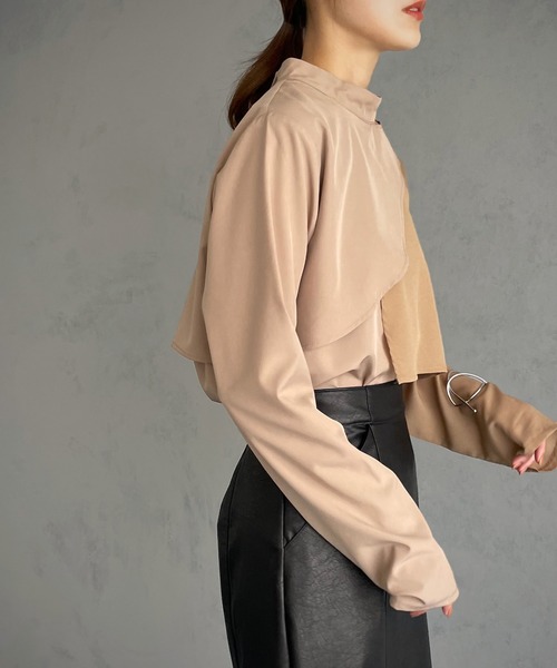 &g'aime（アンジェム）の「【&g’aime】レイヤードブラウス（シャツ/ブラウス・レディース・ブラック/モカ/カーキ・FREE）」の19枚目の写真