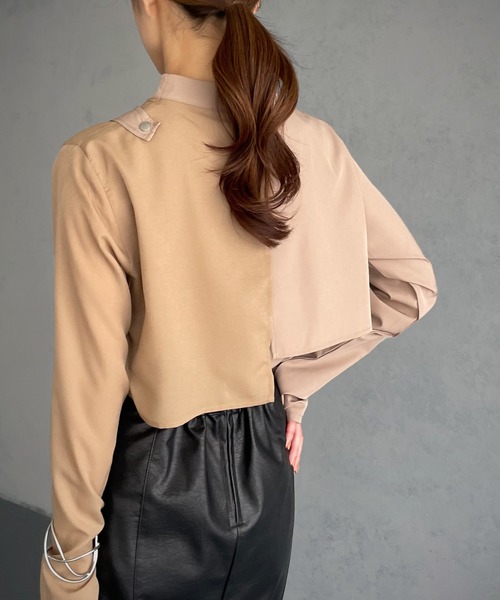 &g'aime（アンジェム）の「【&g’aime】レイヤードブラウス（シャツ/ブラウス・レディース・ブラック/モカ/カーキ・FREE）」の21枚目の写真