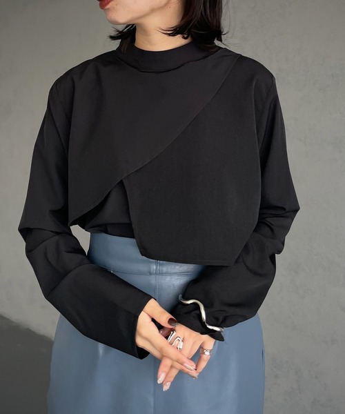 &g'aime（アンジェム）の「【&g’aime】レイヤードブラウス（シャツ/ブラウス・レディース・ブラック/モカ/カーキ・FREE）」の5枚目の写真