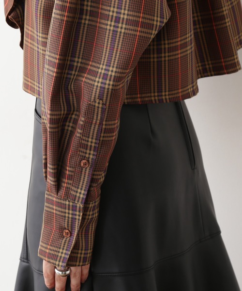 N.（N. Natural Beauty Basic）（エヌエヌナチュラルビューティーベーシック）の「◆クロップドフリルシャツ（シャツ/ブラウス・レディース・クリーム/チェック・MEDIUM）」の10枚目の写真