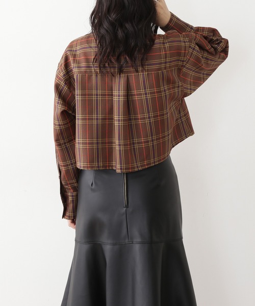 N.（N. Natural Beauty Basic）（エヌエヌナチュラルビューティーベーシック）の「◆クロップドフリルシャツ（シャツ/ブラウス・レディース・クリーム/チェック・MEDIUM）」の8枚目の写真