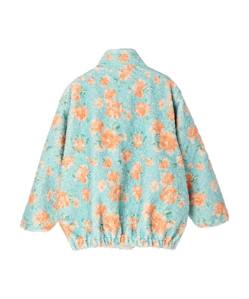セール】□ESCAR 2wayフラワーptボアブルゾン（ブルゾン