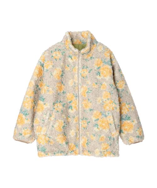 セール】□ESCAR 2wayフラワーptボアブルゾン（ブルゾン