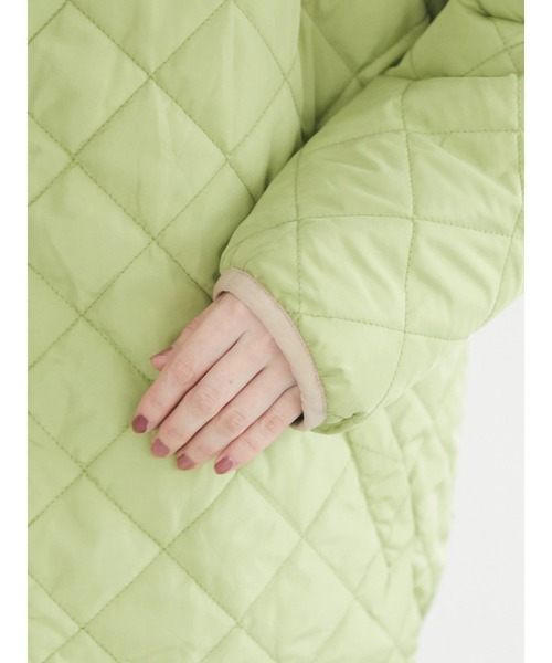 ESCAR（エスカー）の「■ESCAR　2wayフラワーptボアブルゾン（その他アウター・レディース・ターコイズブルー/ベージュ・FREE）」の9枚目の写真