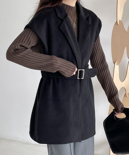 BANNER SELECT(バナーセレクト)の「フレンチミドルトテーラードジャケットジレ(ベスト・レディース・チャコールグレー/ブラック/アイボリー/ブラウン・L/M)」の1枚目の写真