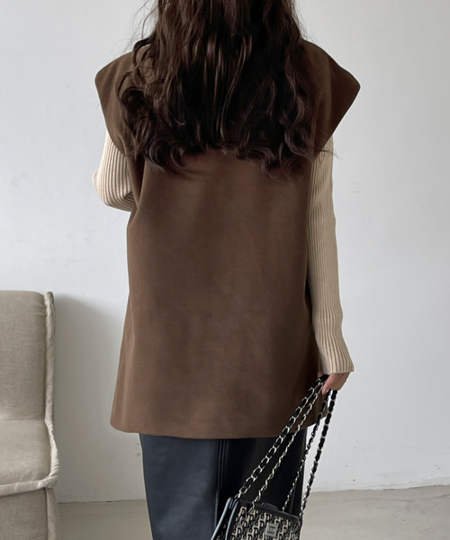 BANNER SELECT(バナーセレクト)の「フレンチミドルトテーラードジャケットジレ(ベスト・レディース・チャコールグレー/ブラック/アイボリー/ブラウン・L/M)」の19枚目の写真