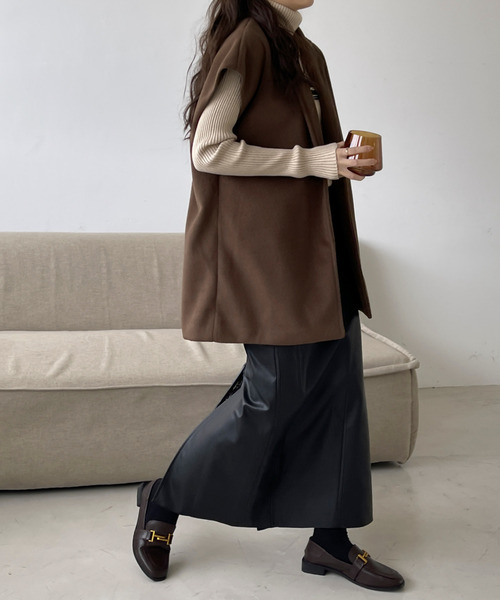 BANNER SELECT(バナーセレクト)の「フレンチミドルトテーラードジャケットジレ(ベスト・レディース・チャコールグレー/ブラック/アイボリー/ブラウン・L/M)」の12枚目の写真