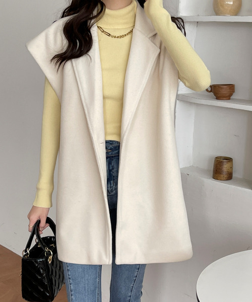 BANNER SELECT(バナーセレクト)の「フレンチミドルトテーラードジャケットジレ(ベスト・レディース・チャコールグレー/ブラック/アイボリー/ブラウン・L/M)」の9枚目の写真