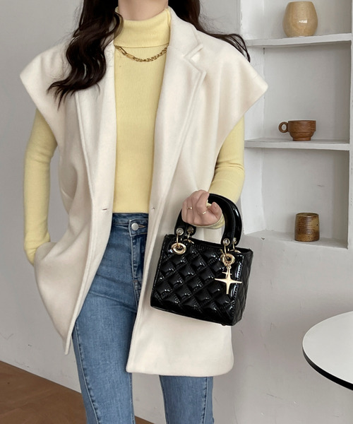 BANNER SELECT(バナーセレクト)の「フレンチミドルトテーラードジャケットジレ(ベスト・レディース・チャコールグレー/ブラック/アイボリー/ブラウン・L/M)」の17枚目の写真