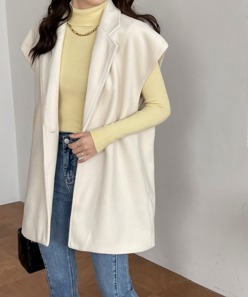 BANNER SELECT(バナーセレクト)の「フレンチミドルトテーラードジャケットジレ(ベスト・レディース・チャコールグレー/ブラック/アイボリー/ブラウン・L/M)」の22枚目の写真