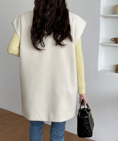 BANNER SELECT(バナーセレクト)の「フレンチミドルトテーラードジャケットジレ(ベスト・レディース・チャコールグレー/ブラック/アイボリー/ブラウン・L/M)」の20枚目の写真