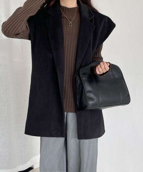 BANNER SELECT(バナーセレクト)の「フレンチミドルトテーラードジャケットジレ(ベスト・レディース・チャコールグレー/ブラック/アイボリー/ブラウン・L/M)」の15枚目の写真