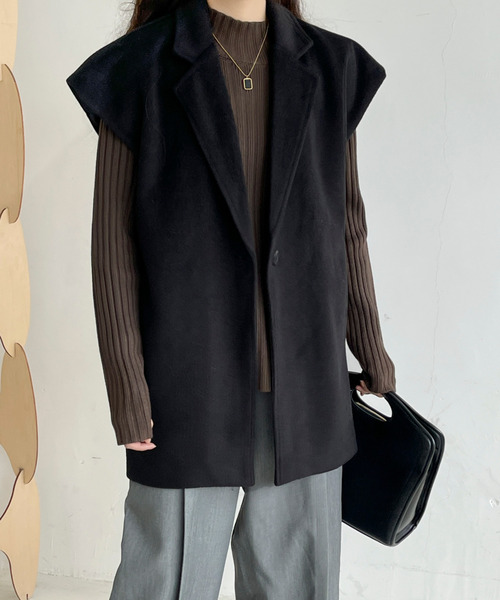 BANNER SELECT(バナーセレクト)の「フレンチミドルトテーラードジャケットジレ(ベスト・レディース・チャコールグレー/ブラック/アイボリー/ブラウン・L/M)」の13枚目の写真