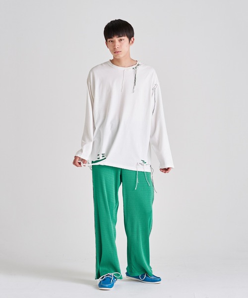 ability（アビリティ）の「DISCOVERED ディスカバード / 凸凹RIB PANTS セットアップリブパンツ / DC-SS23-PT-08（その他パンツ・メンズ・グリーン/ブラック・3/1）」の7枚目の写真