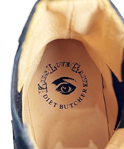 DIET BUTCHER(ダイエットブッチャー)の「(完全受注生産) DIET BUTCHER Lightning side gore boots collaboration with KIDS LOVE GAITE(ブーツ・メンズ・ブラック・25.5/28.5/27.5/26.5)」の10枚目の写真