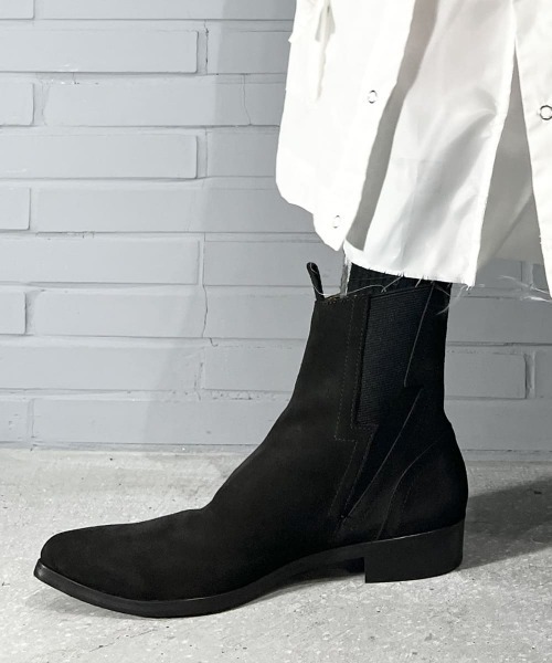 DIET BUTCHER(ダイエットブッチャー)の「(完全受注生産) DIET BUTCHER Lightning side gore boots collaboration with KIDS LOVE GAITE(ブーツ・メンズ・ブラック・25.5/28.5/27.5/26.5)」の12枚目の写真