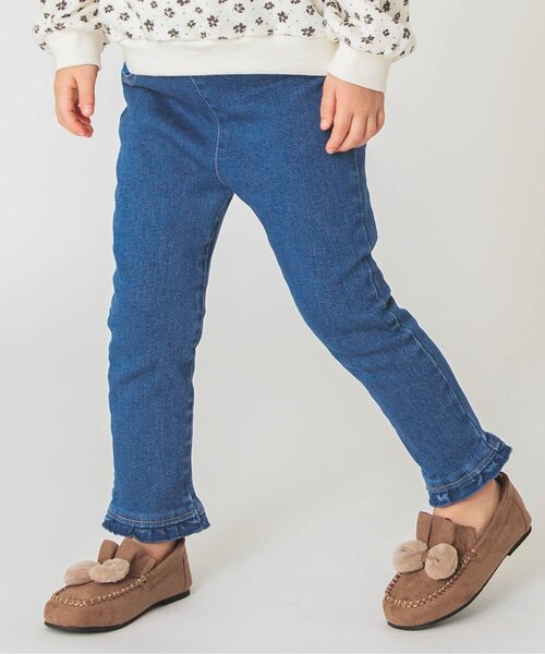 apres les cours（アプレレクール）の「WEB限定 裾フリルパンツ（その他パンツ・キッズ・ピンク/インディゴブルー・100/110/120/130/140）」の2枚目の写真