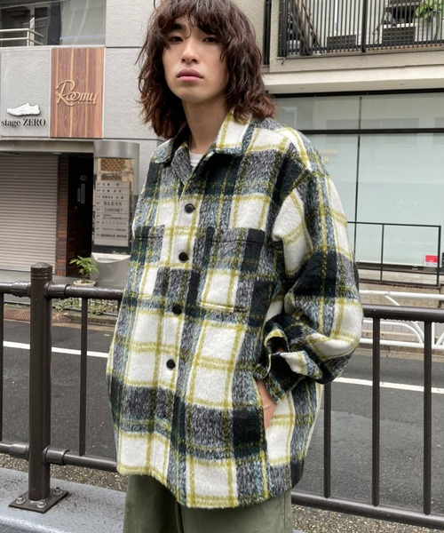 CIAOPANIC(チャオパニック)の「モヘアシャツジャケット(その他アウター・メンズ・レッド/グリーン・MEDIUM/LARGE)」の4枚目の写真