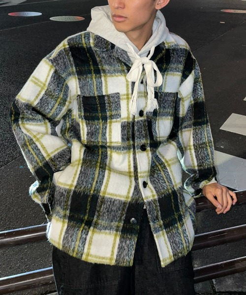 CIAOPANIC(チャオパニック)の「モヘアシャツジャケット(その他アウター・メンズ・レッド/グリーン・MEDIUM/LARGE)」の3枚目の写真