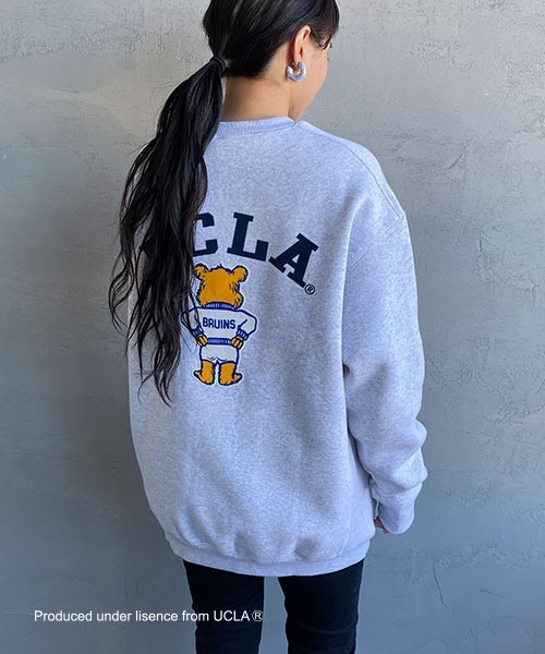 UCLA（ユーシーエルエー）の「[UCLA/ユーシーエルエー] フロッキープリント 裏起毛ビックシルエットスウェット（スウェット・レディース・ホワイト/グリーン/ネイビー・L/M）」の17枚目の写真