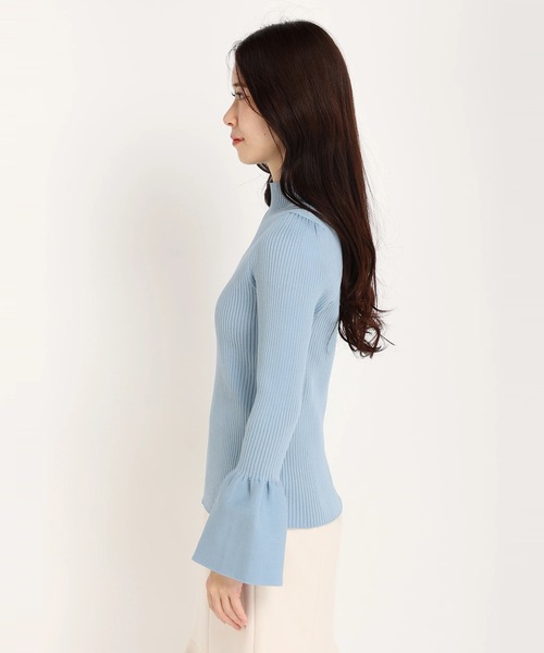 STRAWBERRY-FIELDS（ストロベリーフィールズ）の「シエナポリー　ニット・セーター（ニット/セーター・レディース・ブルー/ブラック/オフホワイト/ピンク/ネイビー・2）」の7枚目の写真