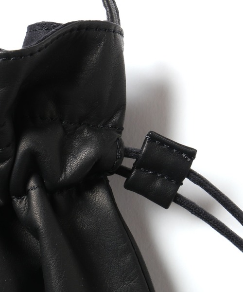 MR.OLIVE(ミスターオリーブ)の「MR.OLIVE/ミスターオリーブ WATER PROOF LIGHT LEATHER / DRAWSTRING BAG レザー 巾着バッグ ハンドバッグ(ショルダーバッグ・メンズ・ブラック/ブラウン・FREE)」の4枚目の写真