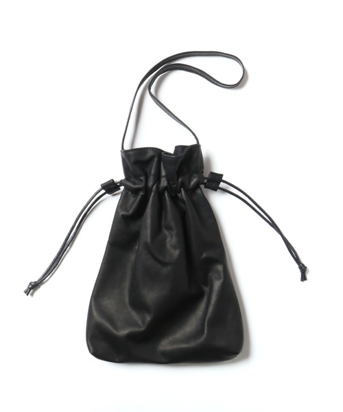 MR.OLIVE(ミスターオリーブ)の「MR.OLIVE/ミスターオリーブ WATER PROOF LIGHT LEATHER / DRAWSTRING BAG レザー 巾着バッグ ハンドバッグ(ショルダーバッグ・メンズ・ブラック/ブラウン・FREE)」の12枚目の写真