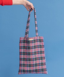 CHILD WOMAN | コットン/リネン　ツイードチェック プレート付きトートBAG(トートバッグ)